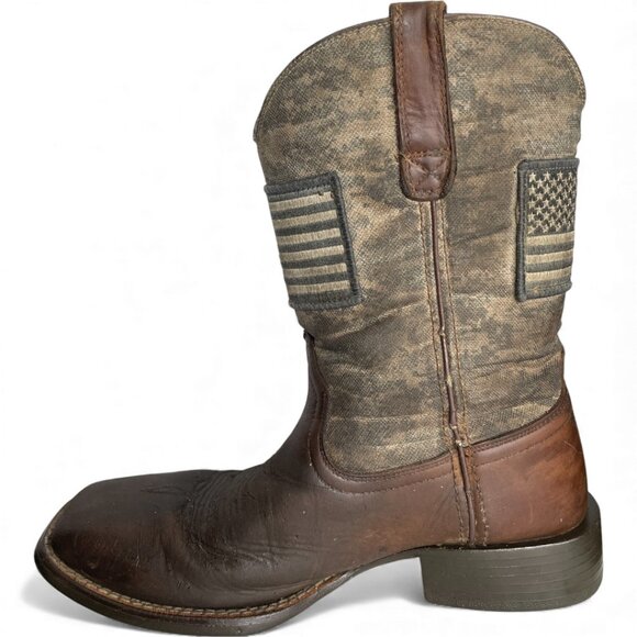 Ariat Leather Western Cowboy Camo Square Toe Boots Men's 9 D - Picture 4 of 10